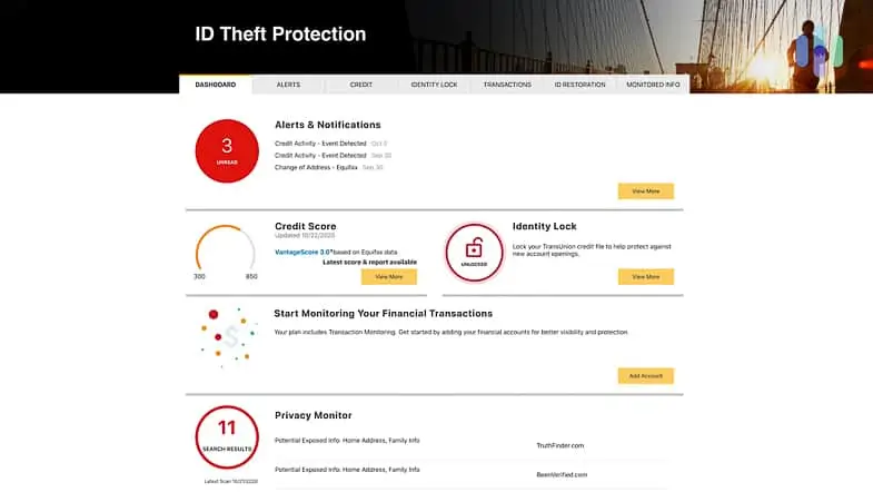 Lifelock Dashboard