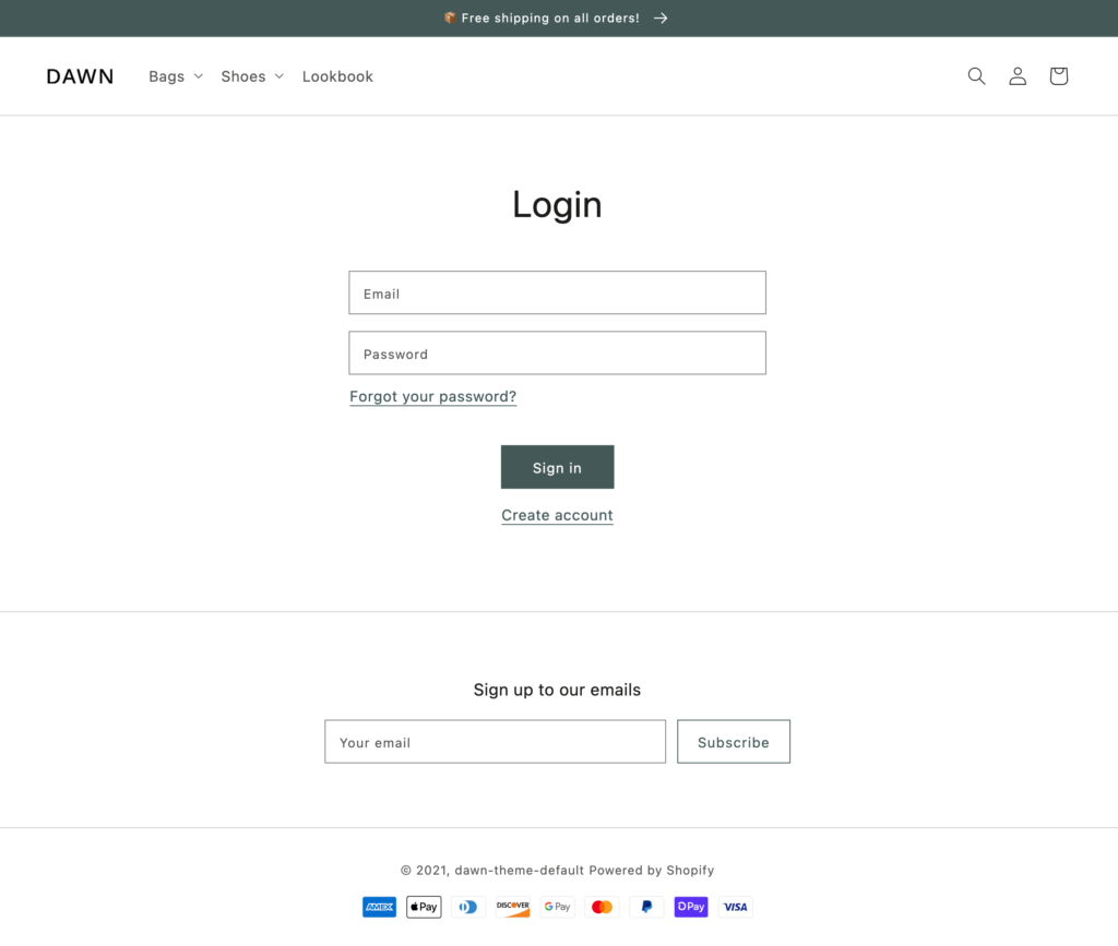 Shopify Login